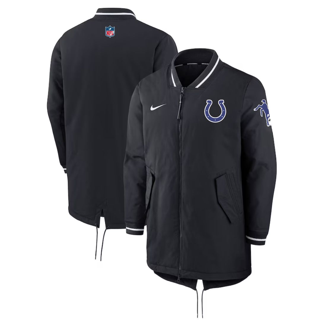 Men 2026 NFLIndianapolis Colts black Extended Cotton Jacket style 01